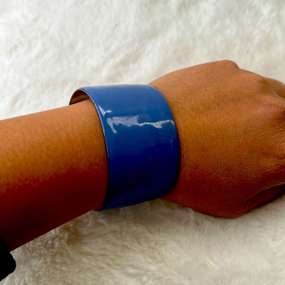 Wimberly blue enamel bangle bracelets